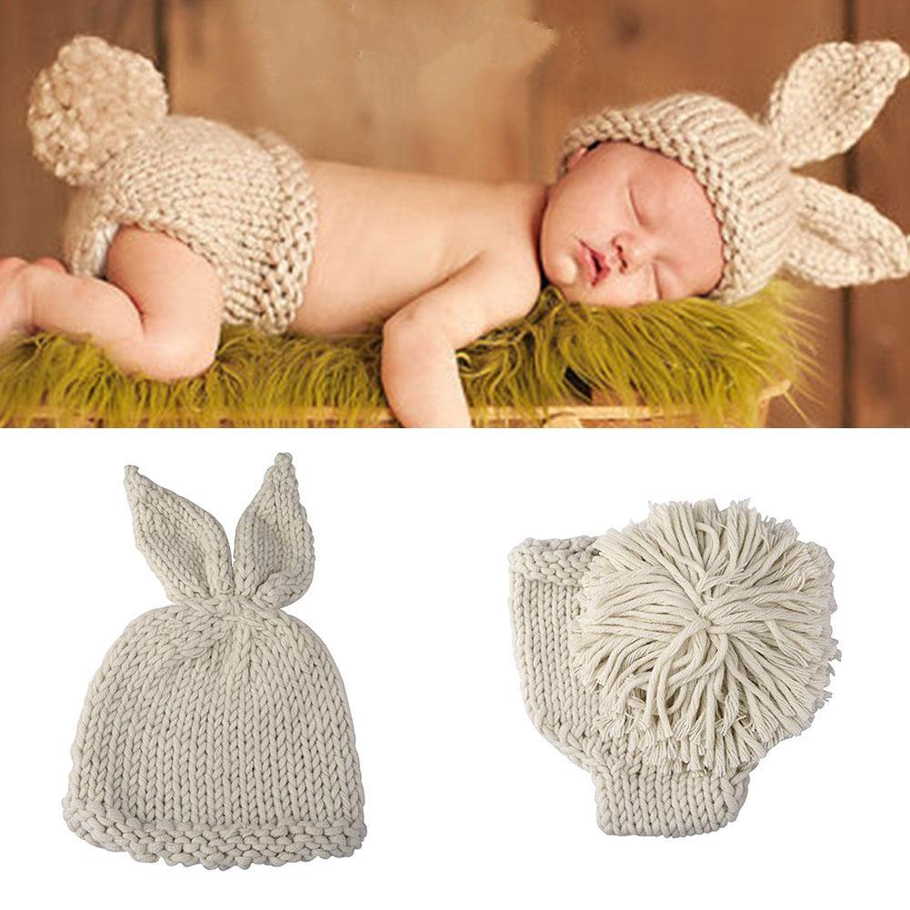 Neugeborene Baby Mädchen Knit Strick Fotoshooting Meerjungfrau Kostüm
