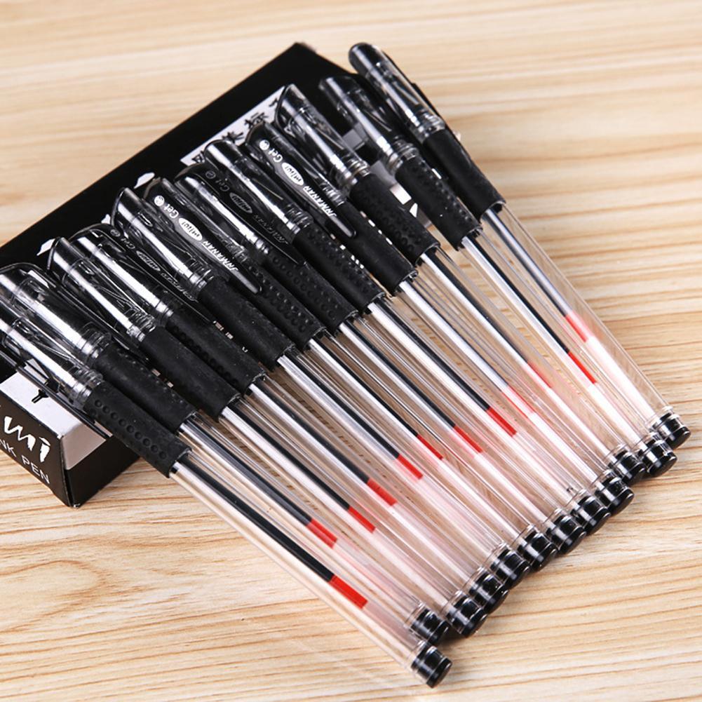 28 X Black Gel Pens Rubber Grip Student Office Ink Stationery Ballpoint 0.5mm