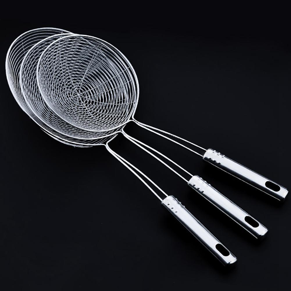 Stainless Steel Spider Mesh Oval Skimmer Strainer Ladle Cookware Kitchen Tool