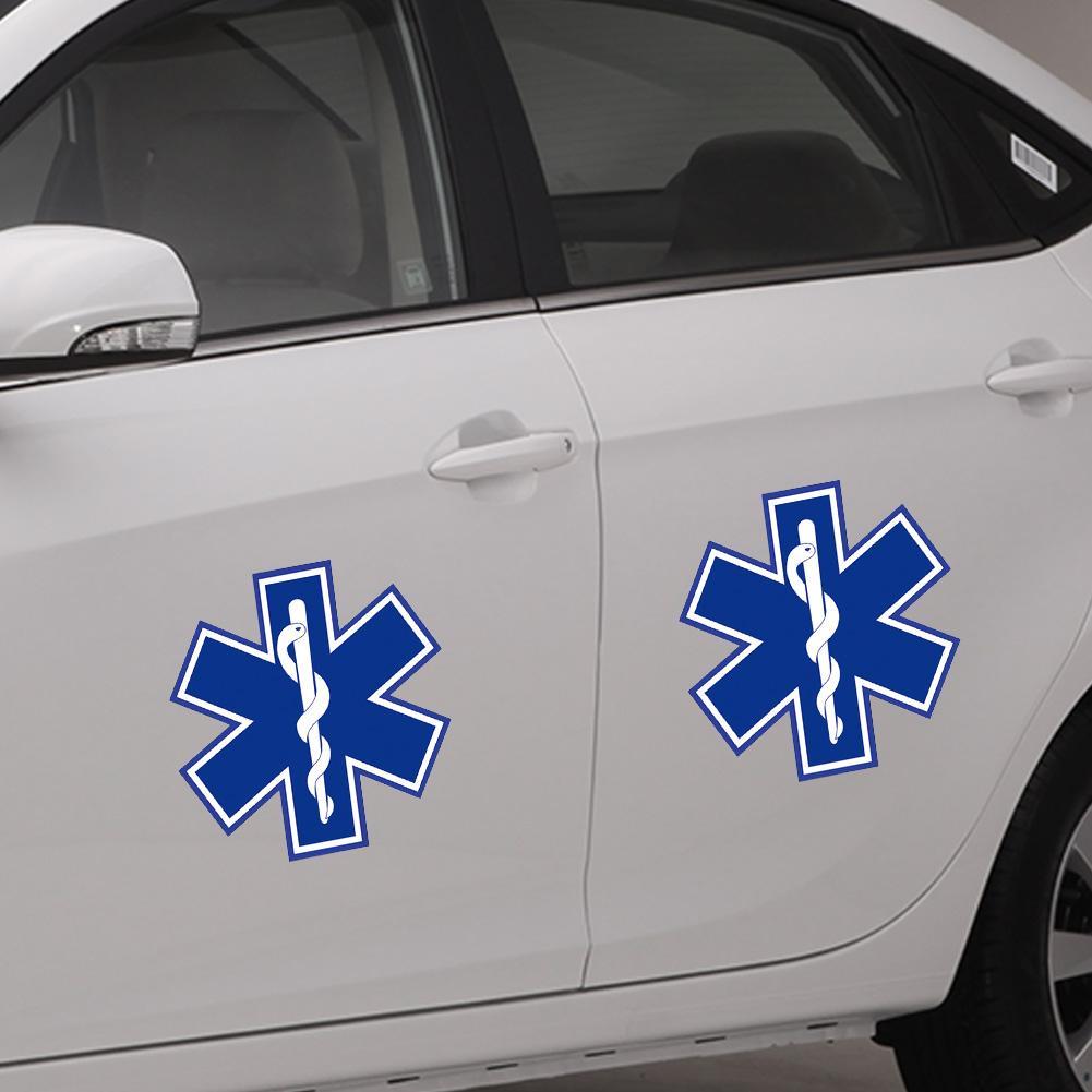 Highly Reflective Decal EMS EMT Blue Pvc Paramedic Star of Life Decal 1 LZ