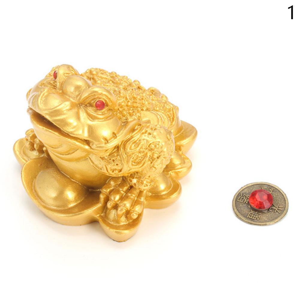 Feng Shui Lucky Money Toad Ingot Gold Three Legs Frog Fortune Decor V9R5 R1X4