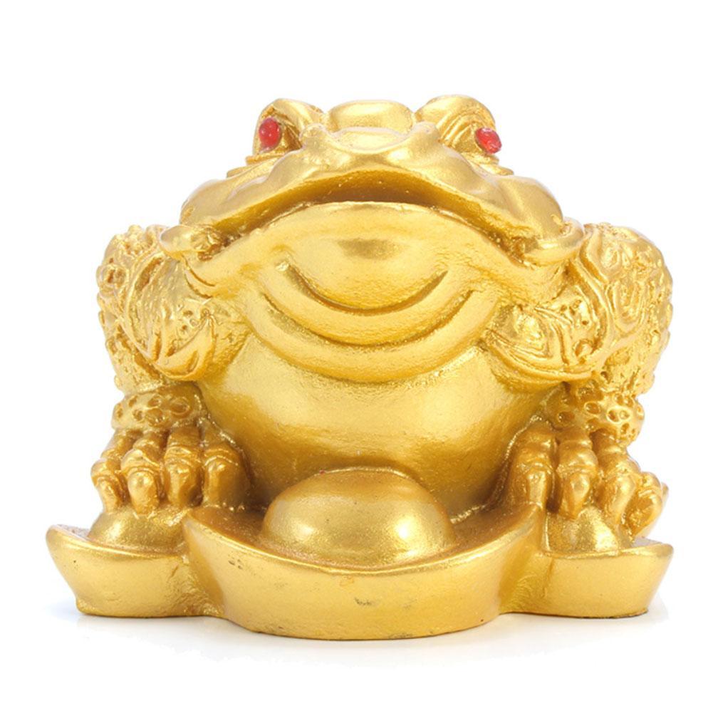 Feng Shui Lucky Money Toad Ingot Gold Three Legs Frog Fortune Decor V9R5 R1X4