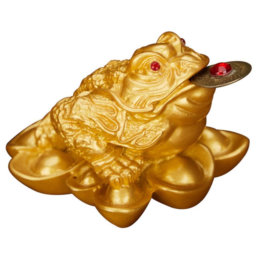 Feng Shui Lucky Money Toad Ingot Gold Three Legs Frog Fortune Decor V9R5 R1X4