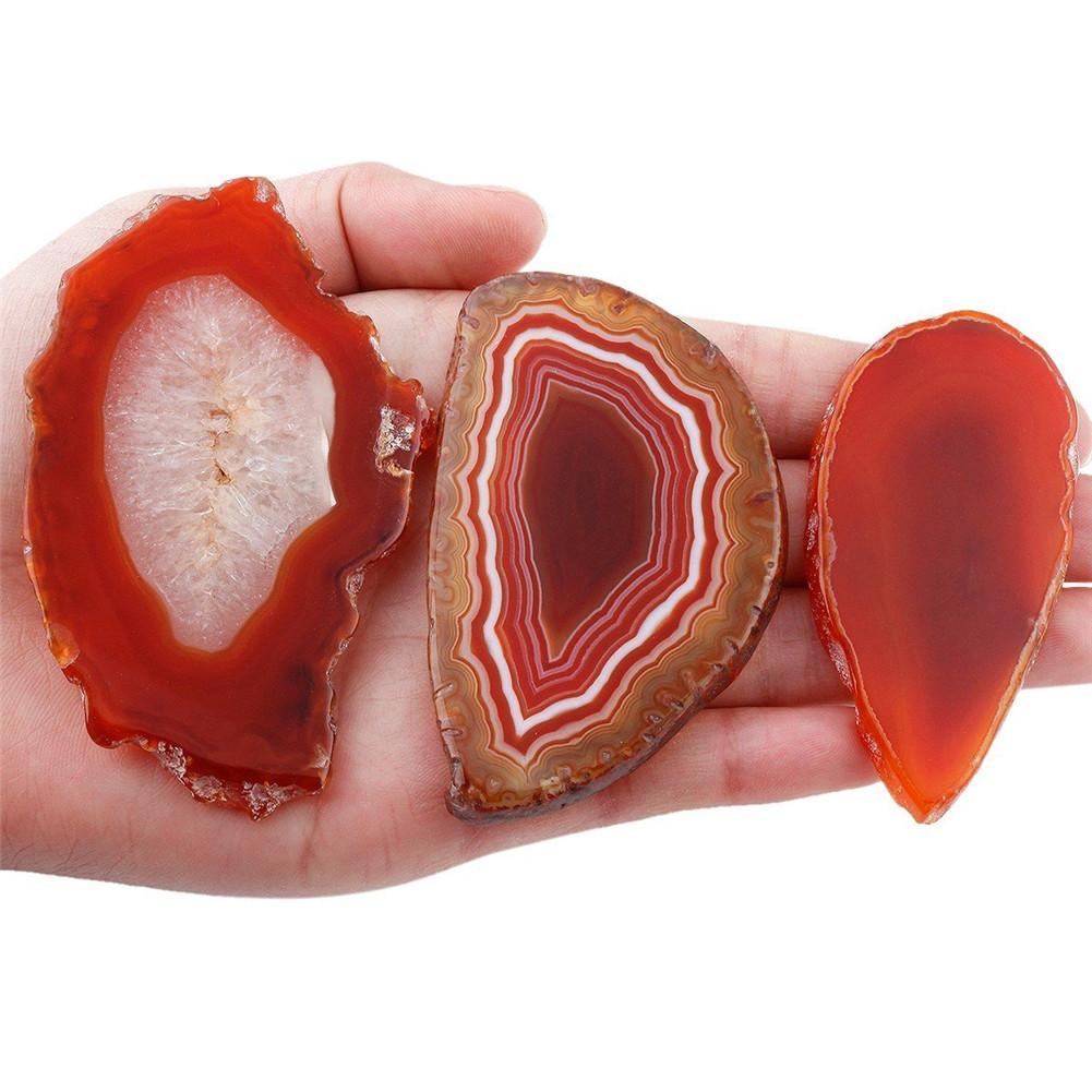 thumbnail image 2 of Ruifaya Colgante curativo brasileño con forma de ágata irregular pulida y forma de rebanada de cristal Reiki, 2 of 7