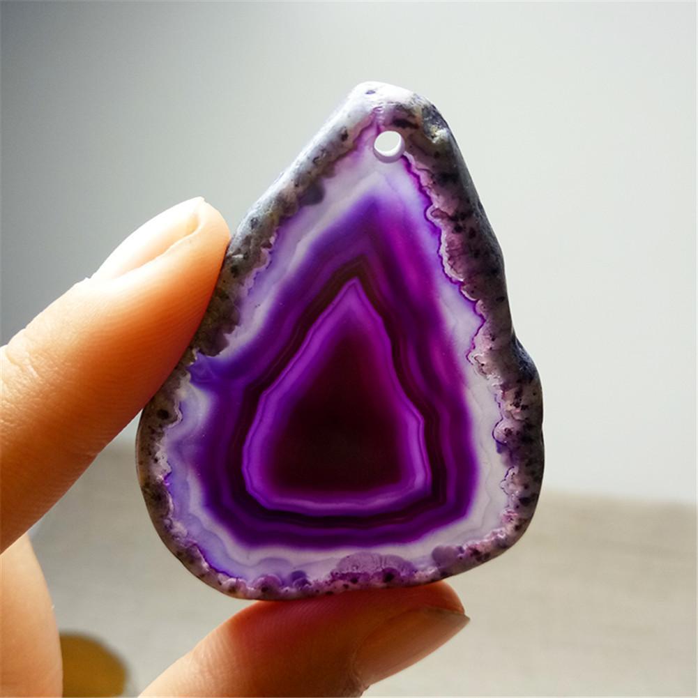 thumbnail image 5 of Ruifaya Colgante curativo brasileño con forma de ágata irregular pulida y forma de rebanada de cristal Reiki, 5 of 7