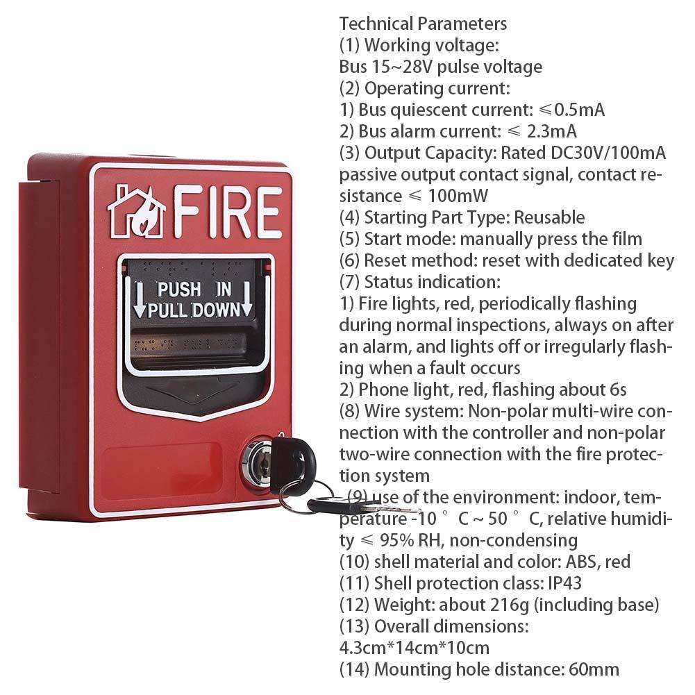 Fire Alarm Pull Station Addressable Single Action New Y2z9 Fire Alarms