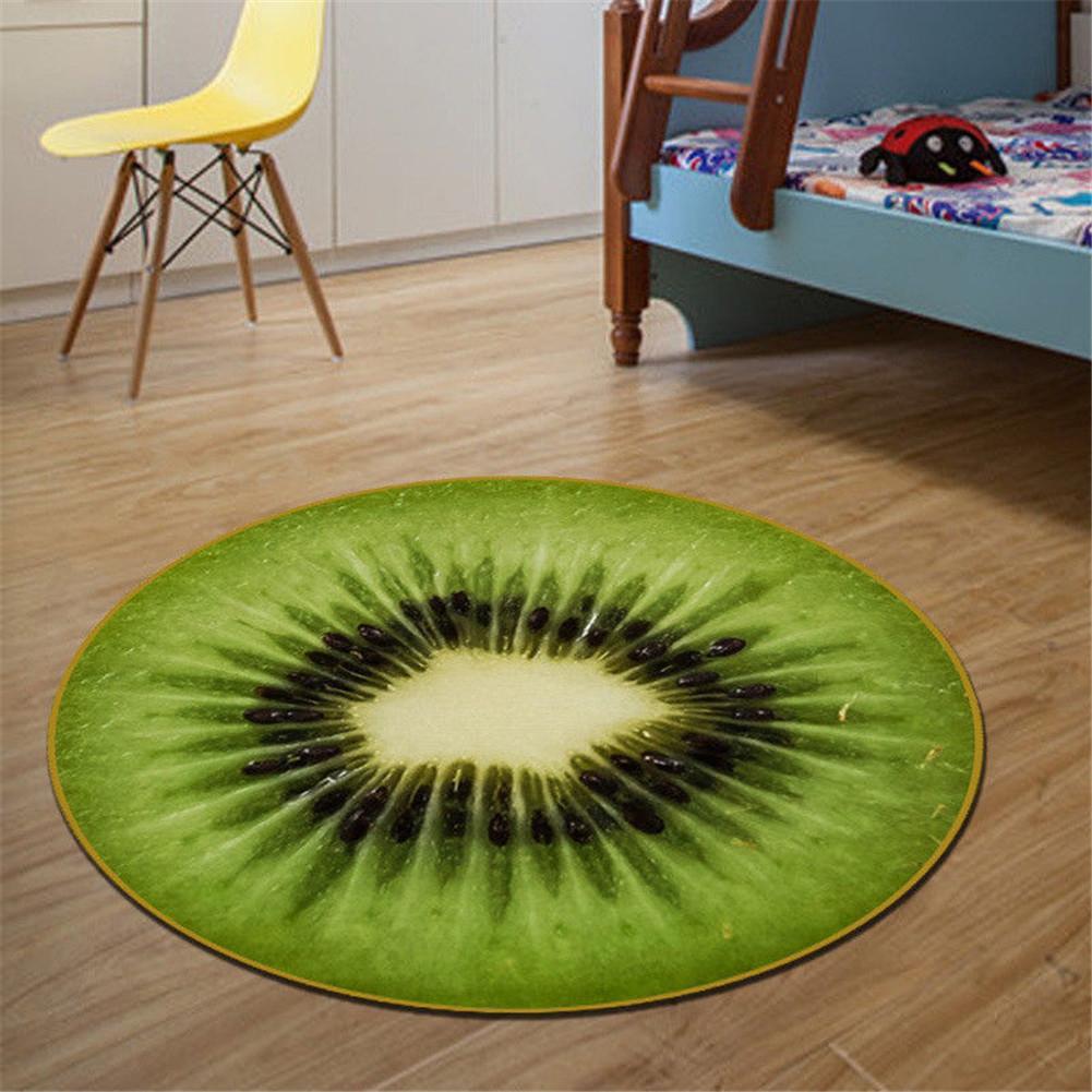 Round Carpet Fruit Pattern Floor Carpet Non Slip Comfy Rug Mat Home Decor H I9V2