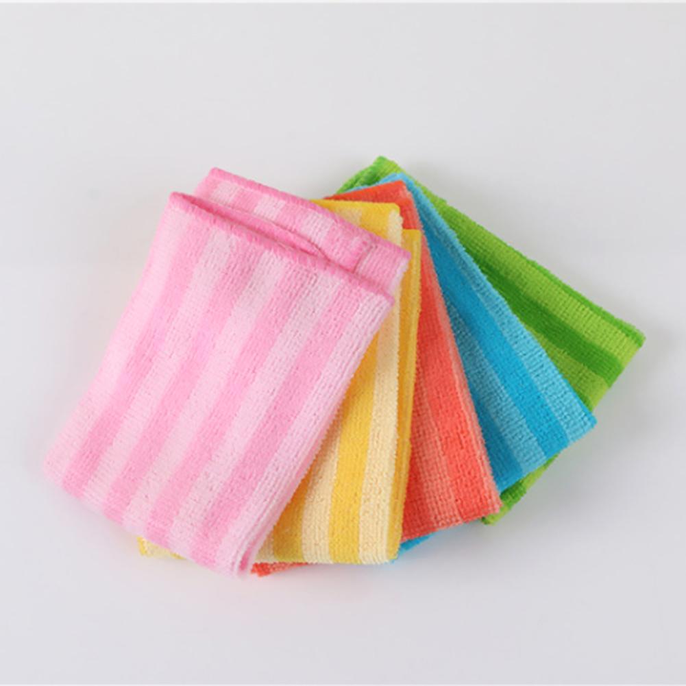 AB /_ 5PCS Lot microfibre Dishcloth Carré Cuisine Laver Nettoyage Serviette Plat Clo
