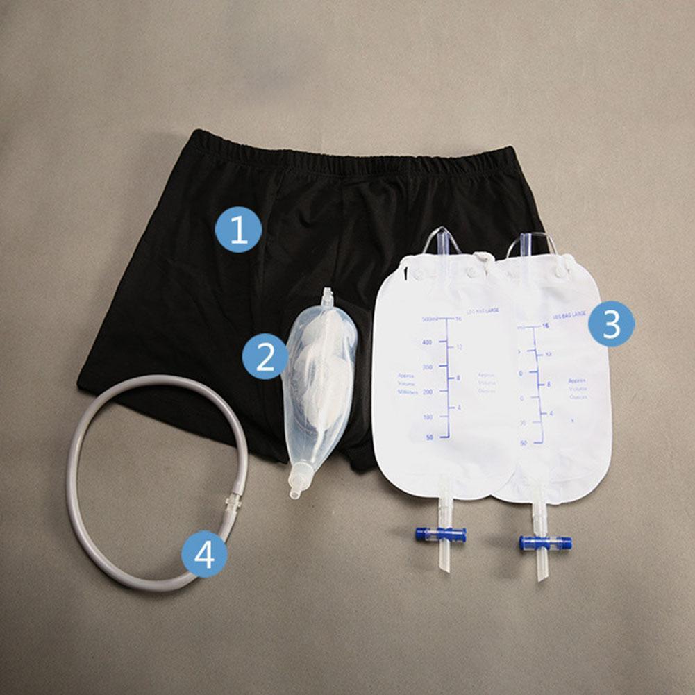 Men Upgrade Incontinence Urine Leg Bag Silicone urine collector new
