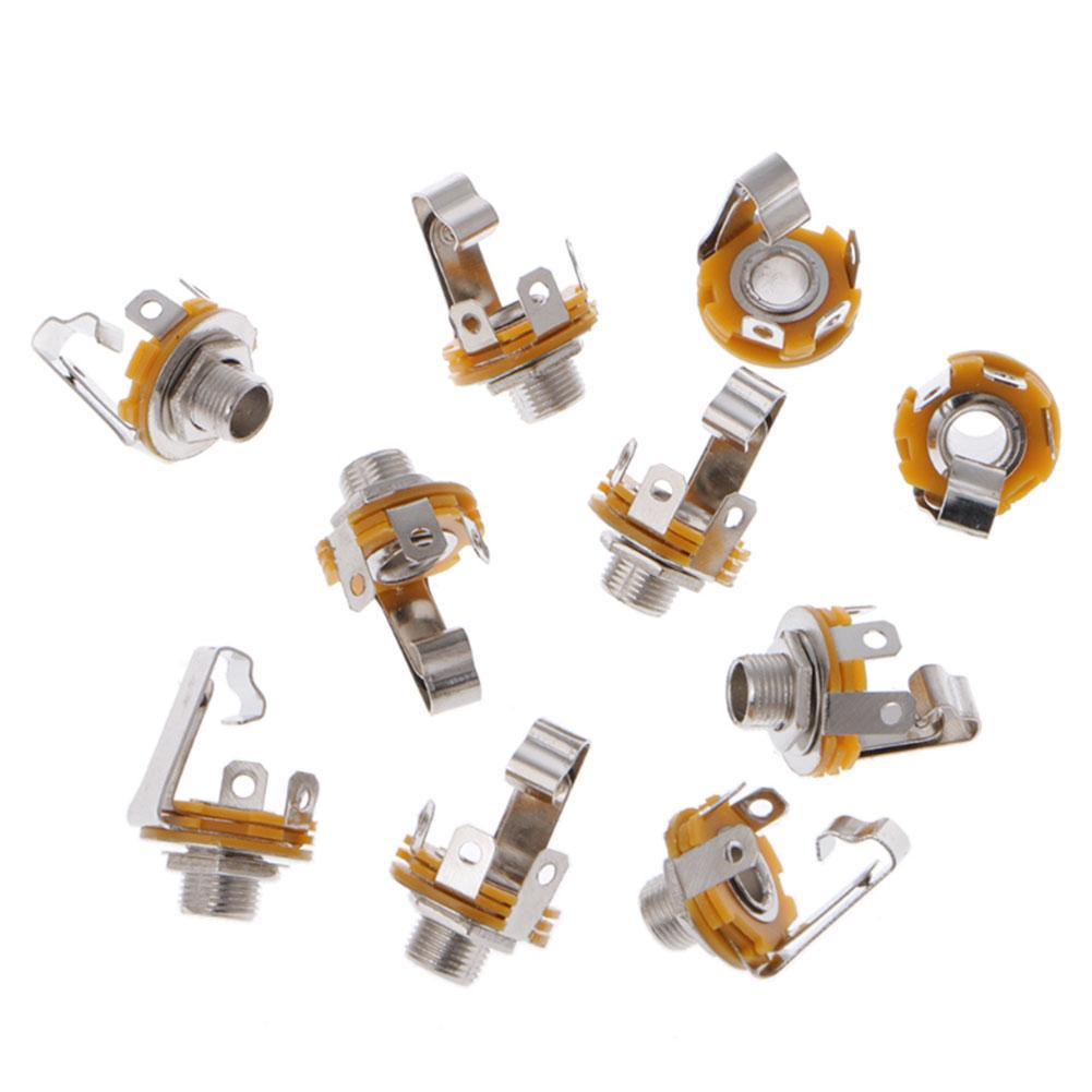 10pcs Silber Mono Input Jack Buchse E Gitarre Bass /& E Audio 6.35mm F 1//4/" O0V8