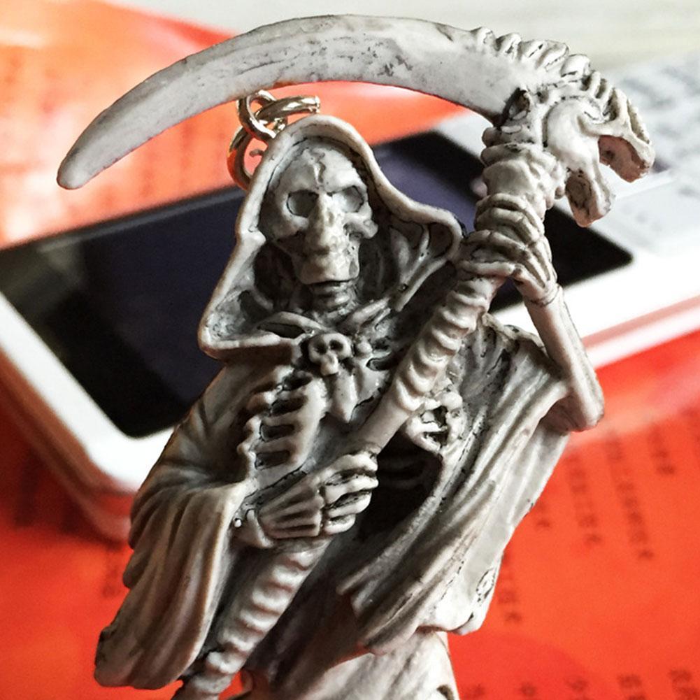 Ghost 3D Grim Reaper Skulls Devils Skeleton Sickle Car Pendant Key Chain Ri H5J7