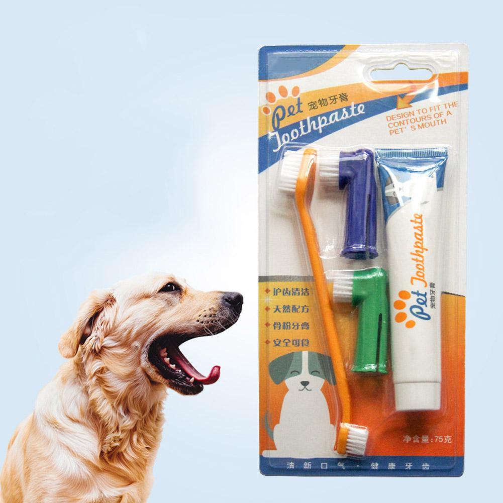 Pet Cat Dog vanilla Flavour Toothpaste + Pet Toothbrush + Replace Head
