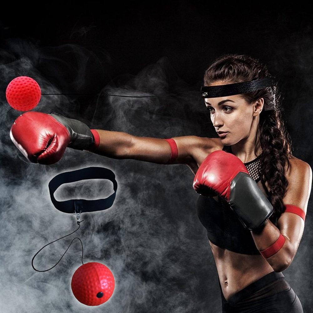 UK Fight Ball Reflex Boxing Trainer Training Boxer Speed Punch Head Cap String 
