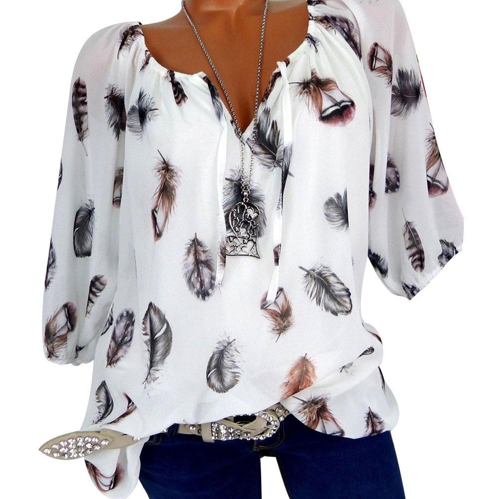 Plus Size Damen Casual T-Shirt Lange Ärmel Schulterfrei Lose Tops Bluse-New