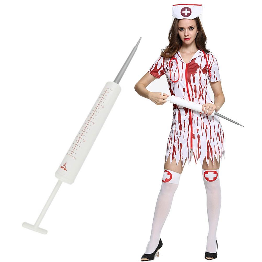 White Halloween Party Props Giant Syringe Novelty Fake Injector Prop eBay