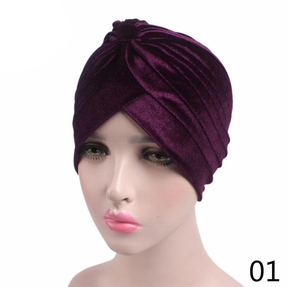 Women Indian Turban Hat Head Wrap Stretchable Chemo Cancer Pleated Hijab Cap UK