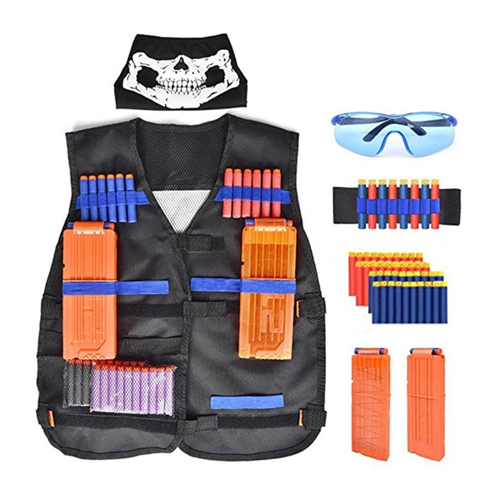 Tactical Vest Kids Toy Gun Clip Jacket Foam Bullet Holder for Nerf N-Strike Elit
