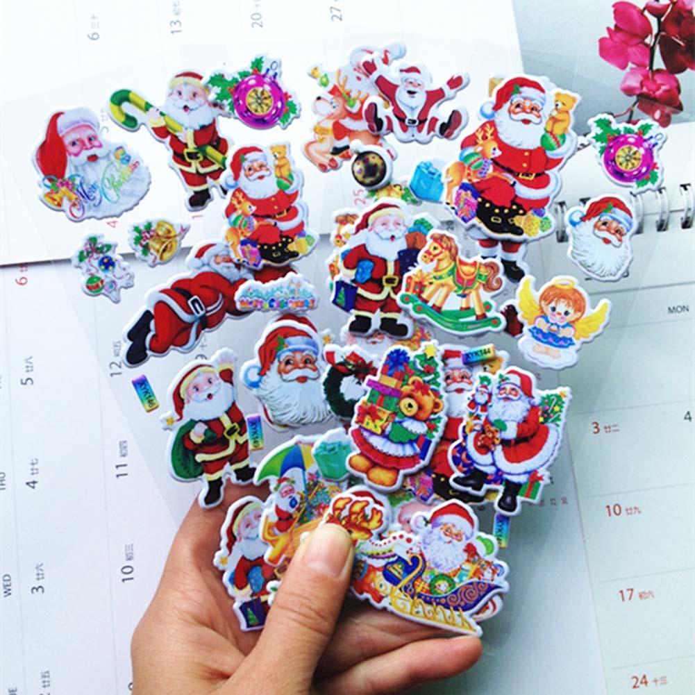12 Blatt Weihnachten Santa Schneeflocke Weihnachten Aufkleber vorhanden