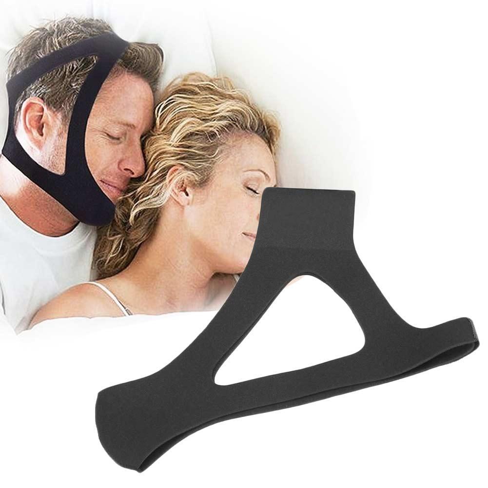 Snore Stop Belt Anti Snoring Cpap Chin Strap Sleep Apnea Jaw Solution Black Ebay