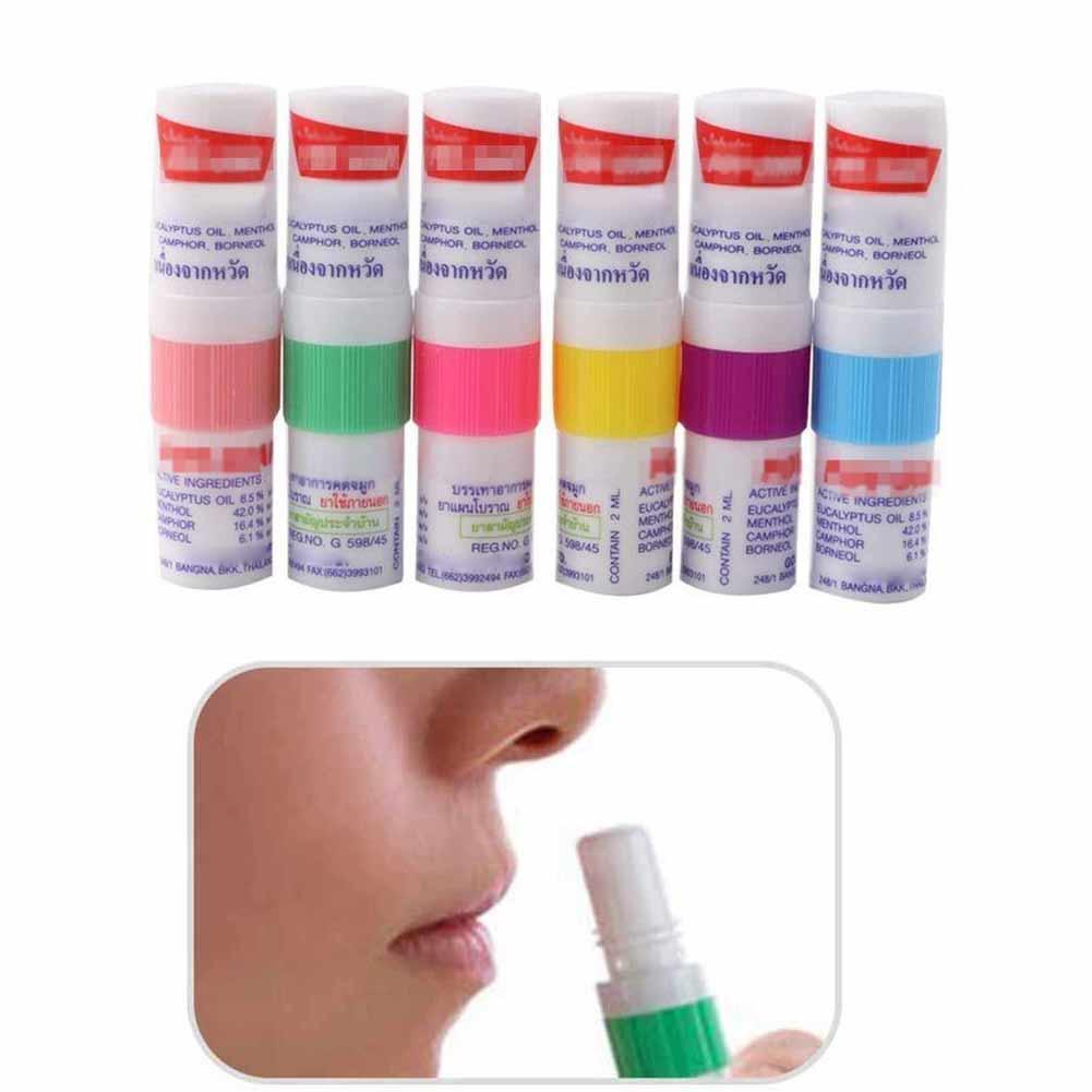 1PCS Thailand Mint Cylinder Nasal Inhaler Refresh Brain Anti Stuffy Rhinitis Nose Aspirator Cure Nasal Fatigue C8D0