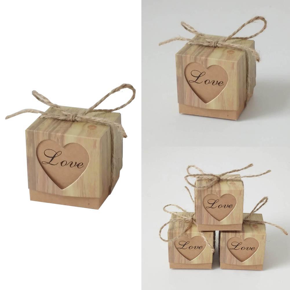 10pcs Kraft Shabby Chic Square Sweets Candy Gift Boxes Wedding Party Favor*