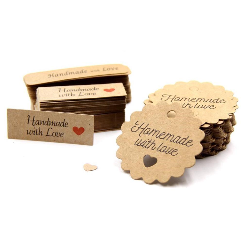 Vintage kraft paper handmade love gift tag label for cookie soap gifts tags