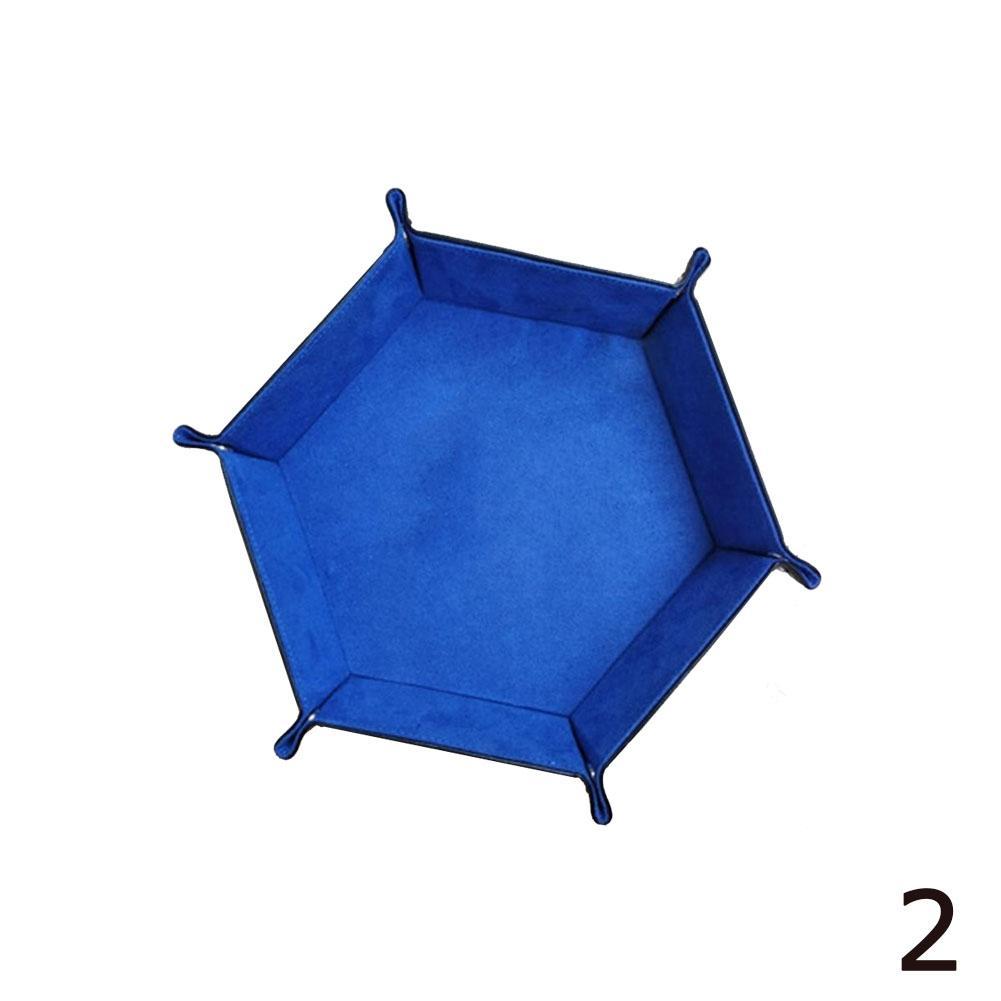 Faltbare PU Leder Hexagon Dice Tray Aufbewahrungsbox für DnD-Würfelspiele