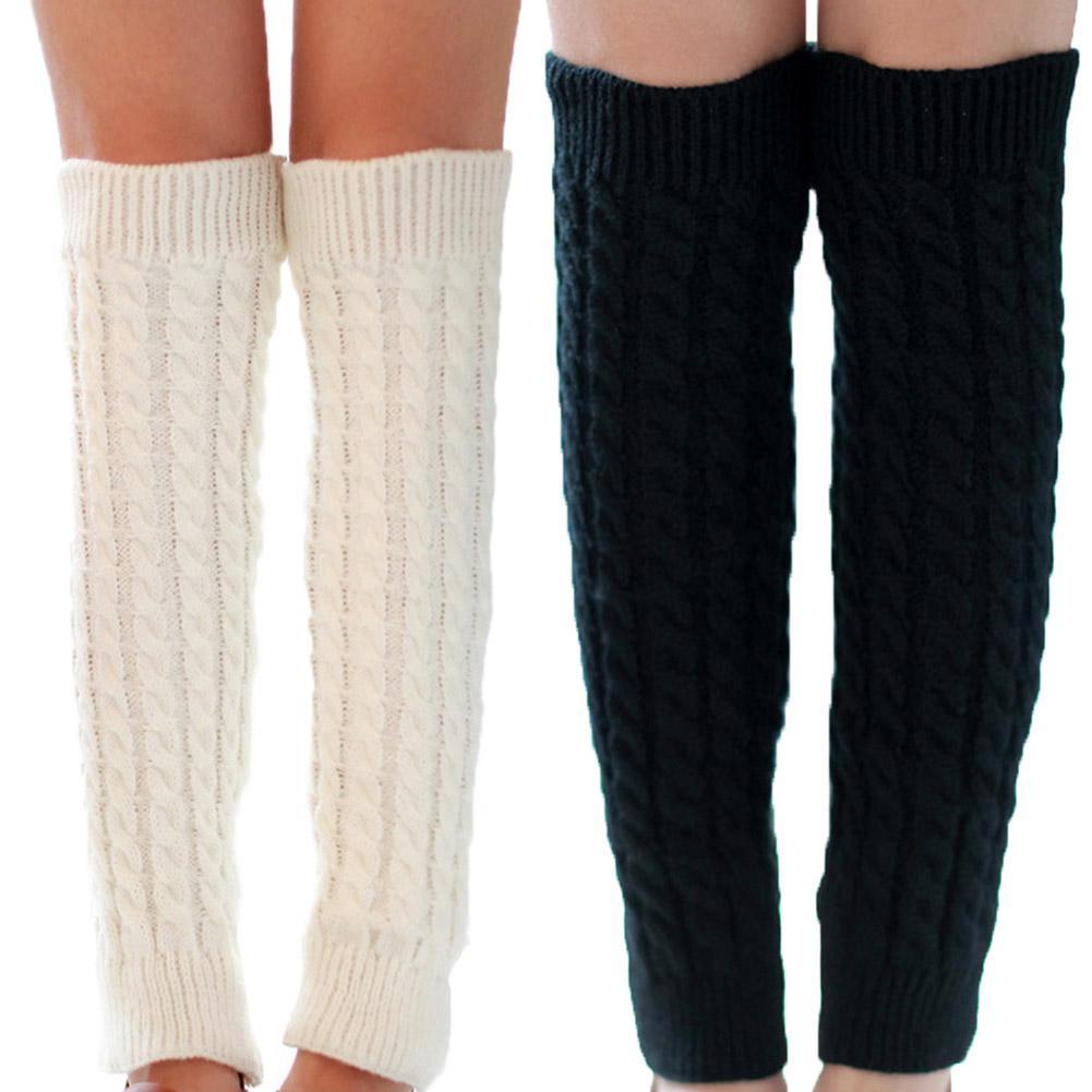 Damen Winter stricken häkeln Beinlinge Socken Stiefel Knie Stiefel Warmer Körper