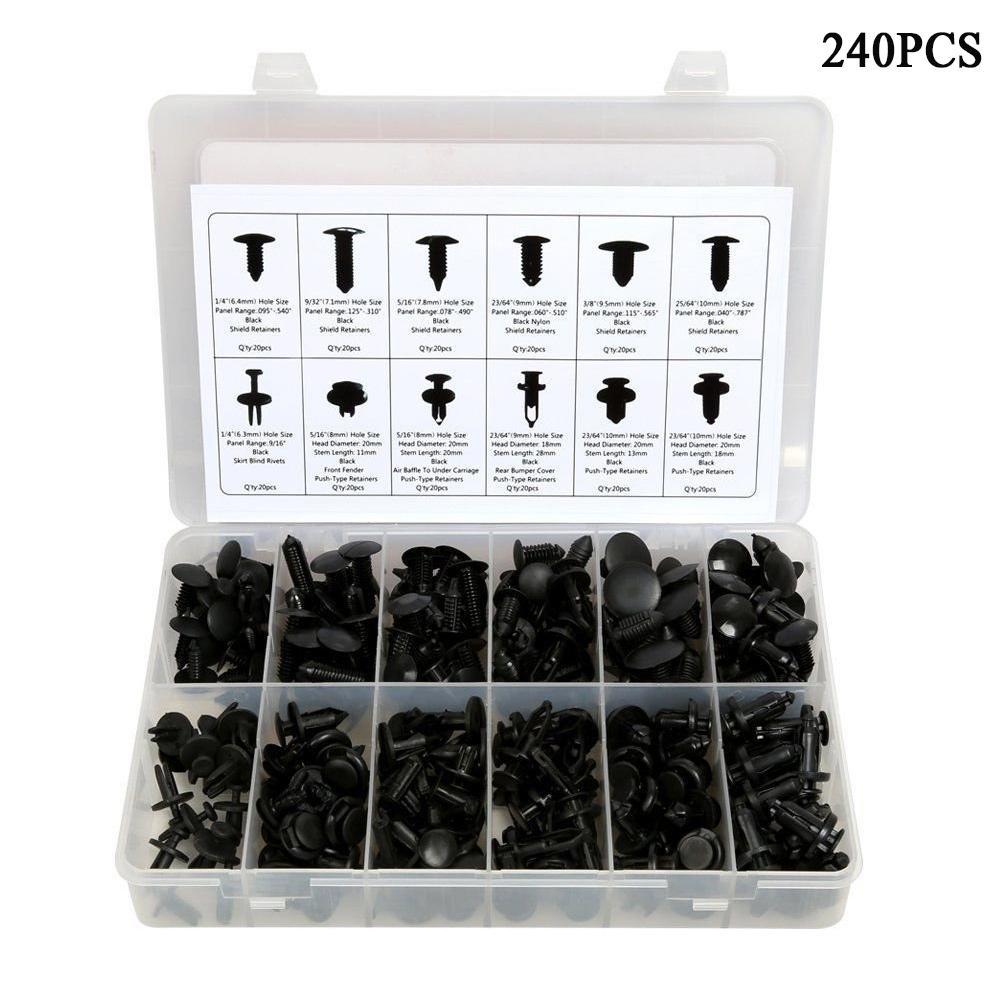 240X Car Push Retainer Pin Rivet Trim Clip Fastener Clips Panel Assortments Kit