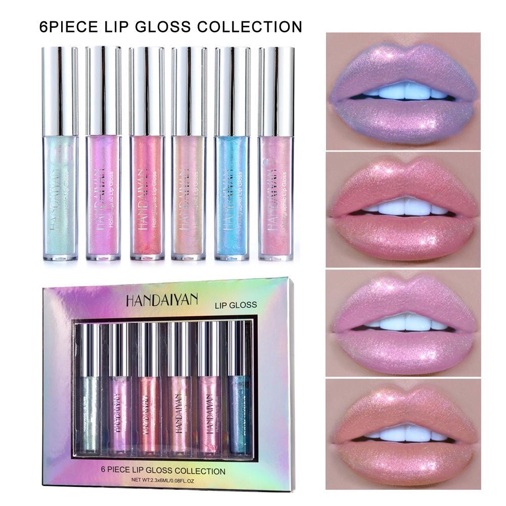 6x HANDAIYAN Glitter Matte Lipstick Exquisite, Long lasting Matte & Glitter