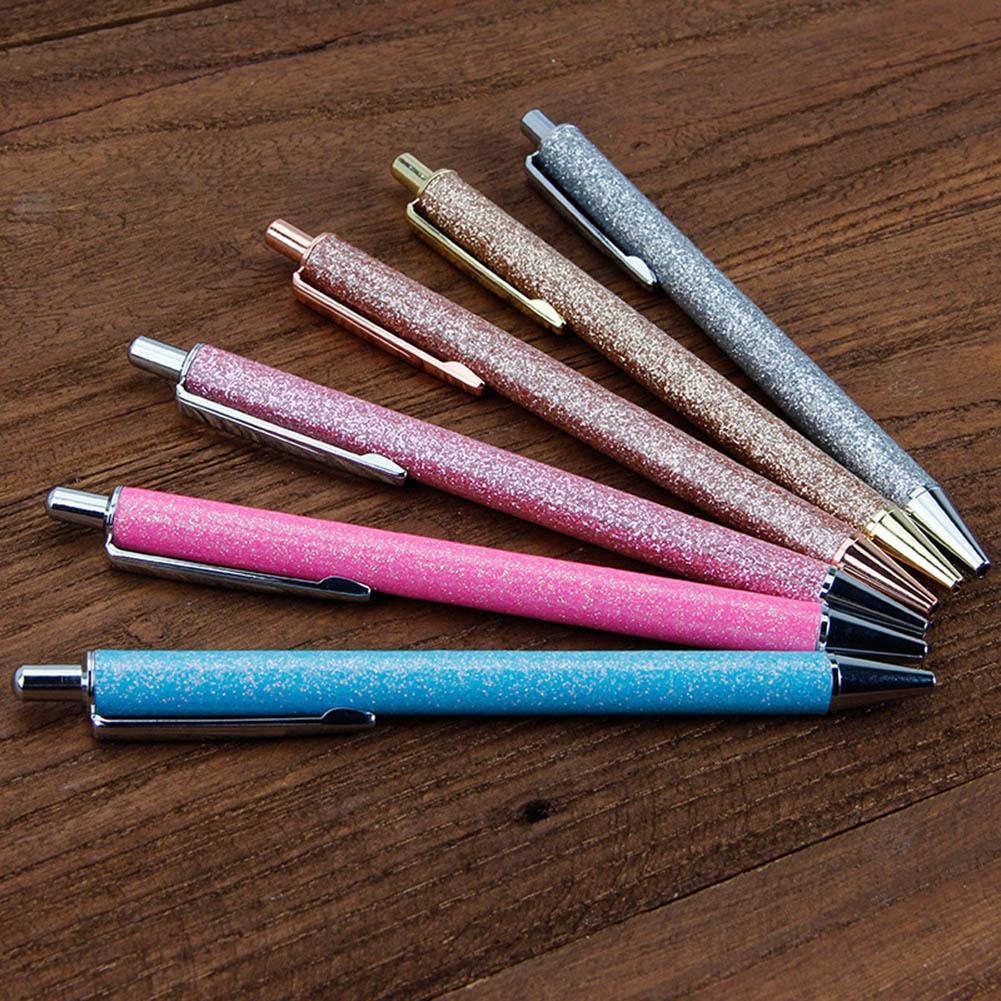 Luxus Bling Metall Kugelschreiber 1,0 mm Glitter Oil Flow Pens Büromaterial Hot