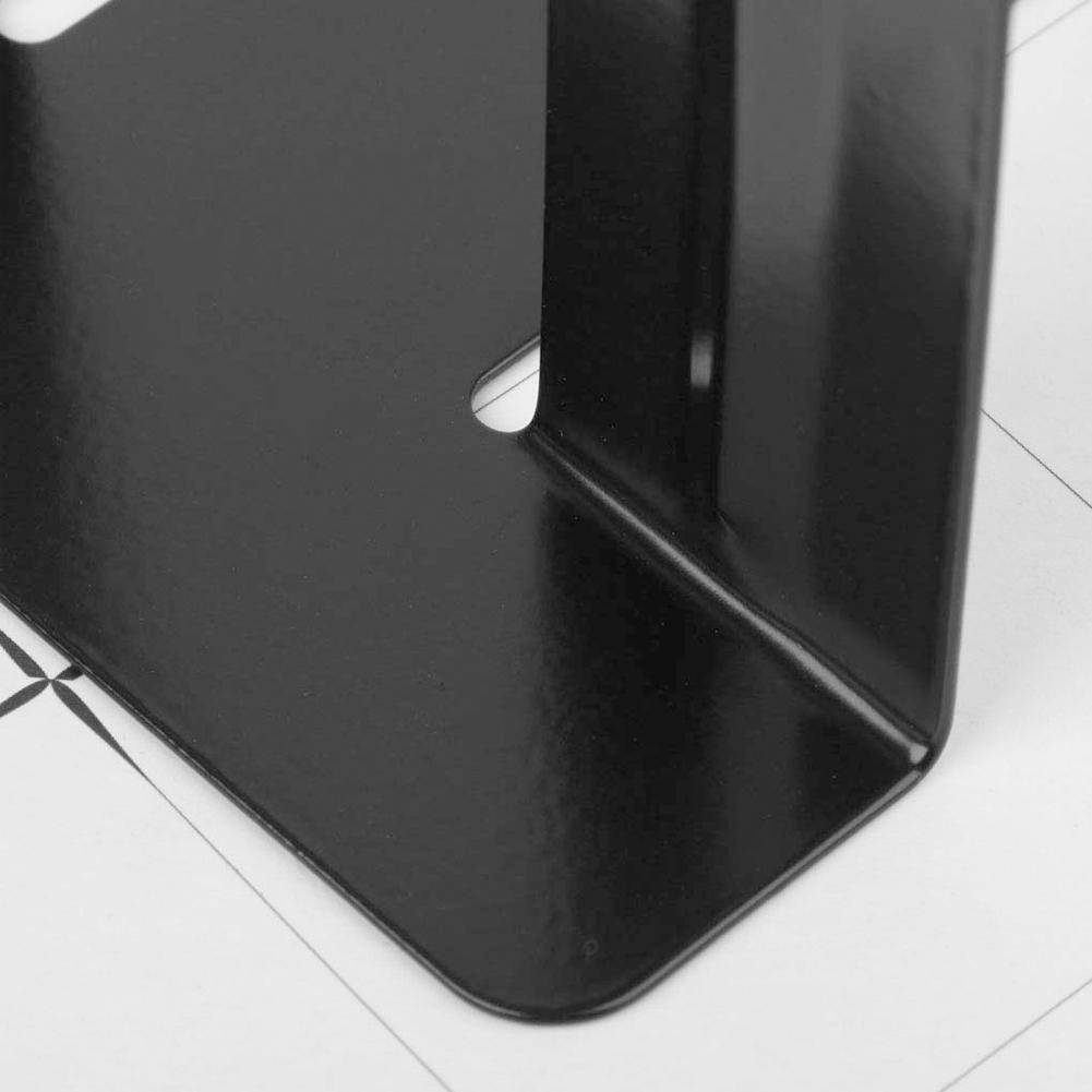 Non Skid Bookends Solid Metal 120/"mm High One Pair of 2 Bookends Black-Meta B3W2