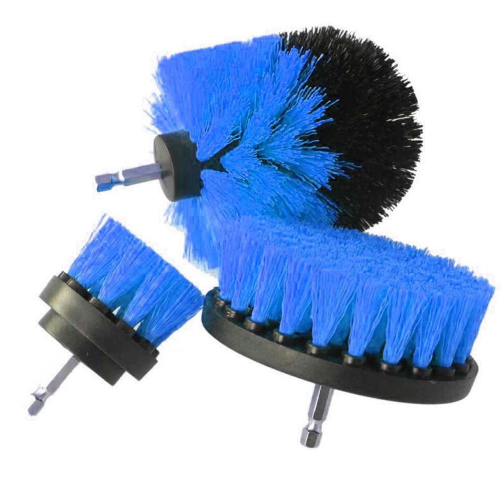3pcs Round Electric Bristle Drill Brush Tub Rotary Cleaning Tool