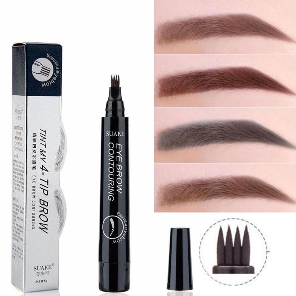 thumbnail image 5 of Wartleves Lápiz de cejas con 4 puntas y microblading para tatuajes, resistente al agua, G3G7, maquillaje G4B3, 5 of 7
