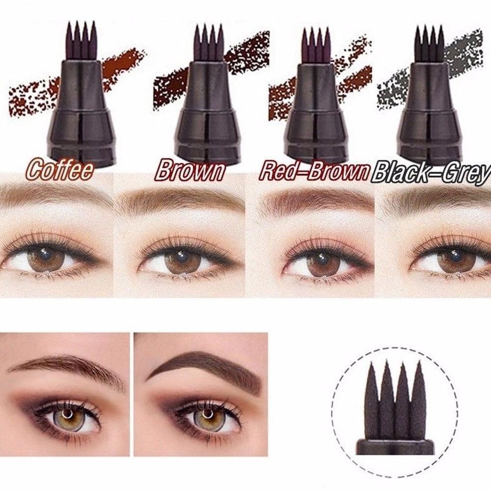 thumbnail image 2 of Wartleves Lápiz de cejas con 4 puntas y microblading para tatuajes, resistente al agua, G3G7, maquillaje G4B3, 2 of 7