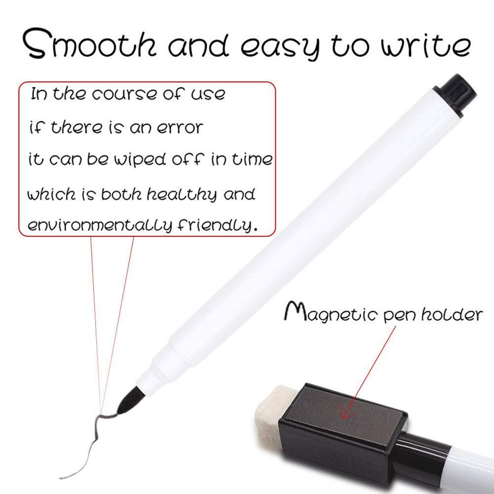 10x Whiteboard Marker Schwarz Dry Wipe Erase Magnetstift Radiergummi Deckel H3X6