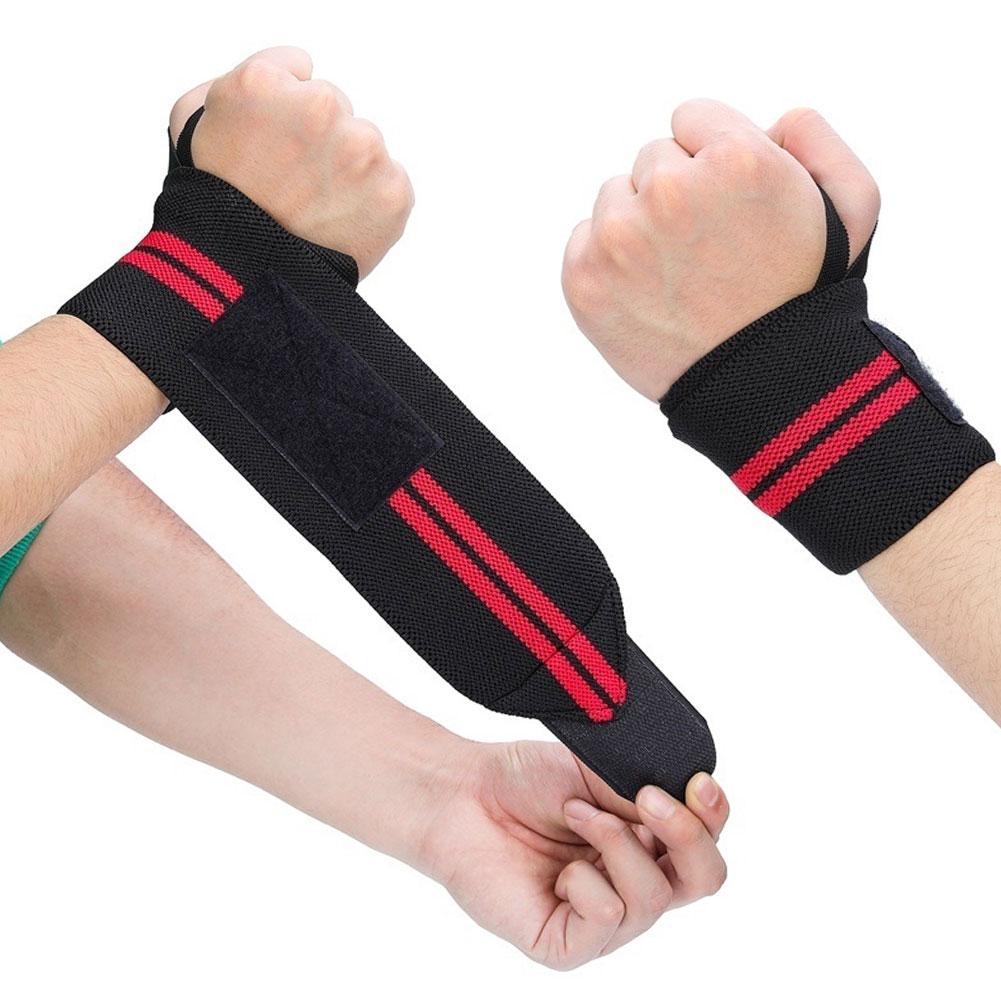 Weight Lifting Wrist//Strength Wraps Bandage Hand Support Gym Straps A Pair