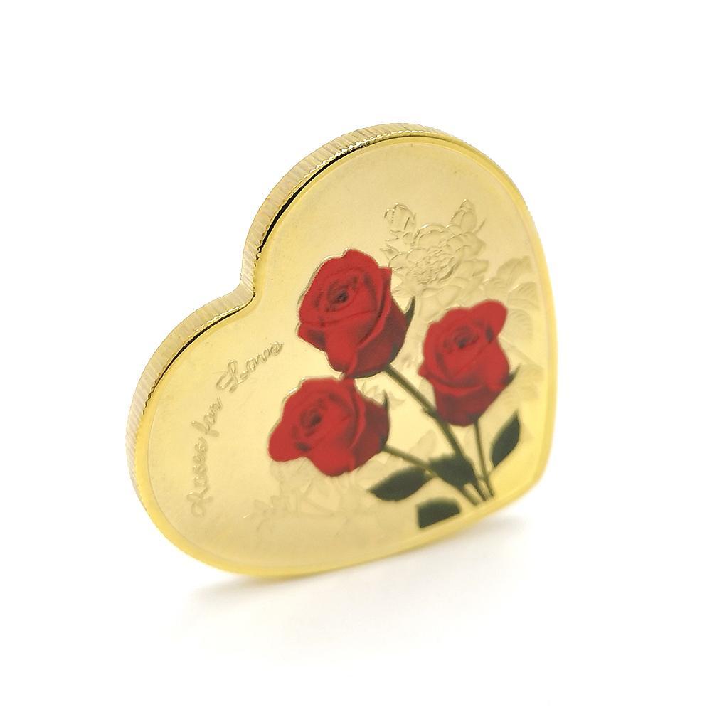 100 Languages I Love You Commemorative Coin Heart Shape Valentine/'s Gif Day C0Y5