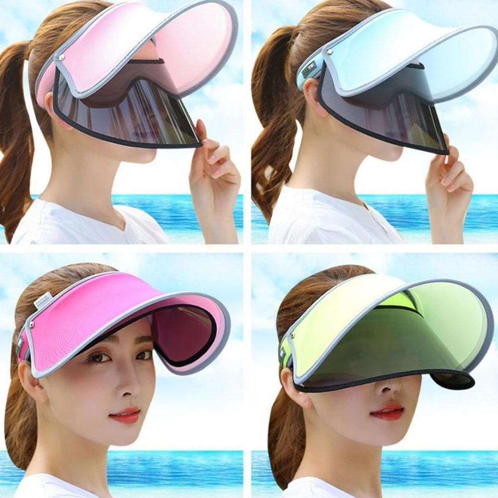 Frauen Masken Hut Sommer Sonne Strand Damen Faltbarer Roll Up Wide Brim Cap
