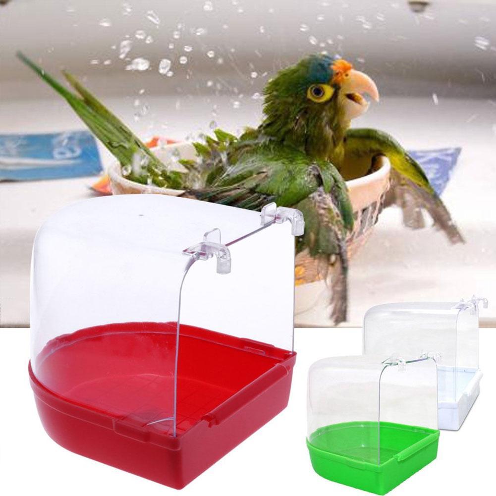 Clean Parrot Bird Bathtub Box Bird Bath Shower Standing Wash Box