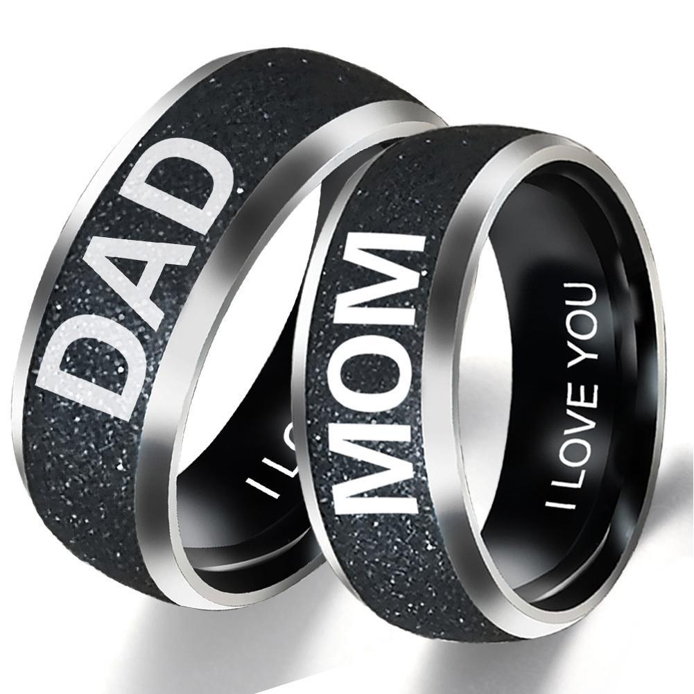 Mother S Day I Love You Titanium Steel Finger Ring Mom Dad