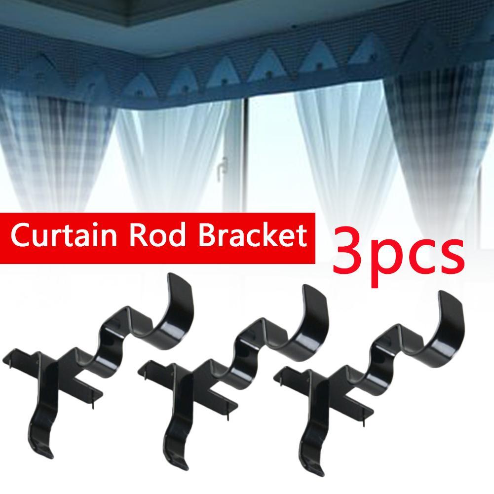 Curtain Poles Finials Black Metal Double Curtain Rod Brackets