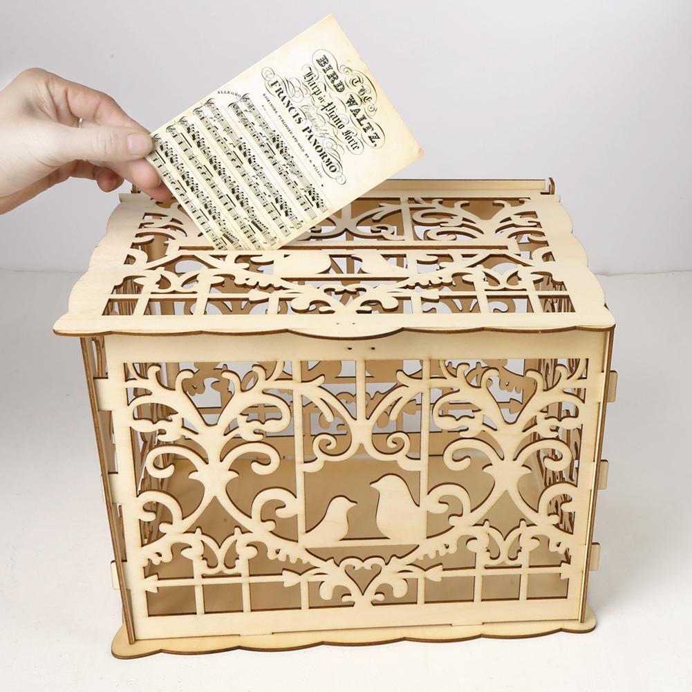 Wooden Wedding Card Box Wedding Diy Advice Box With Lock Rustic