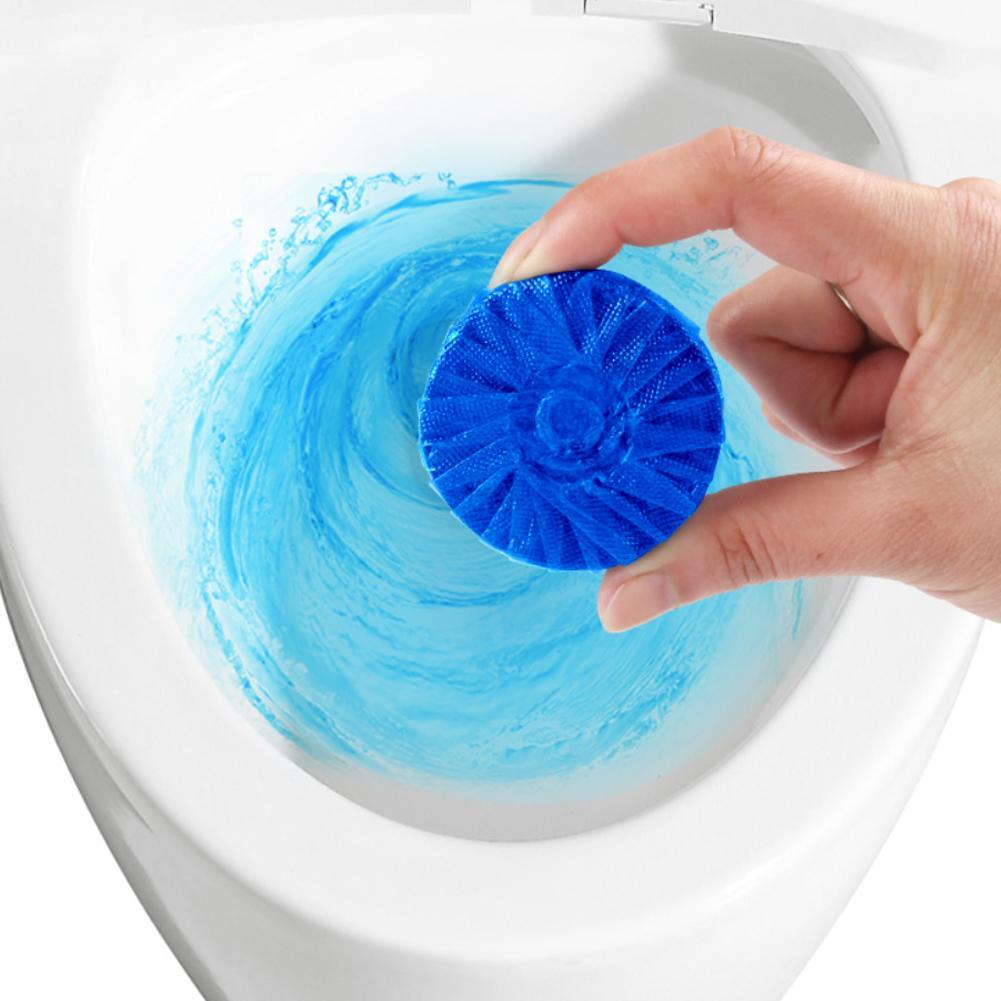 5Pc Automatic Bleach Toilet Bowl Cleaner Stain Remover Blue Tab Tablet