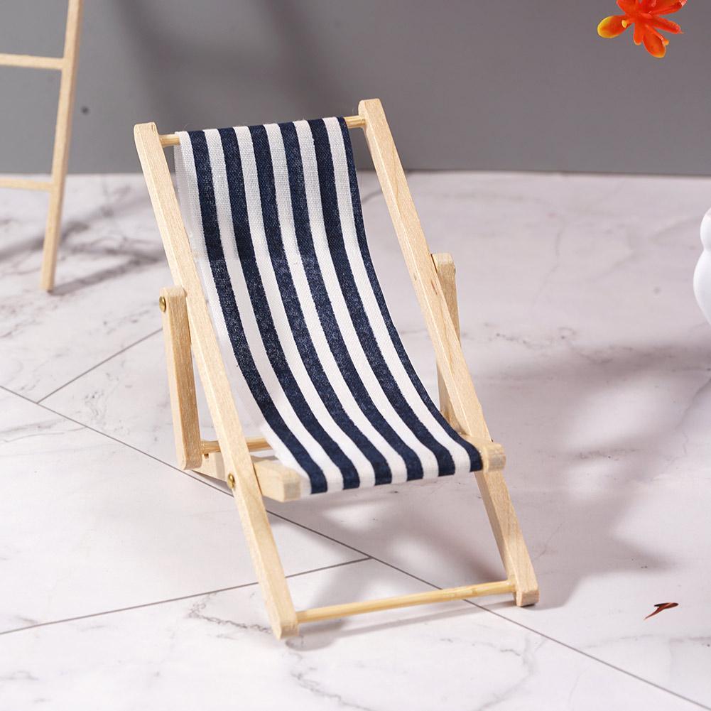 Dollhouse Miniature Chairs Garden Decoration Furniture Folding Chair Beach Chair Lounge Diy Decor Mini Deck Stripe B1u0 Lazada Indonesia