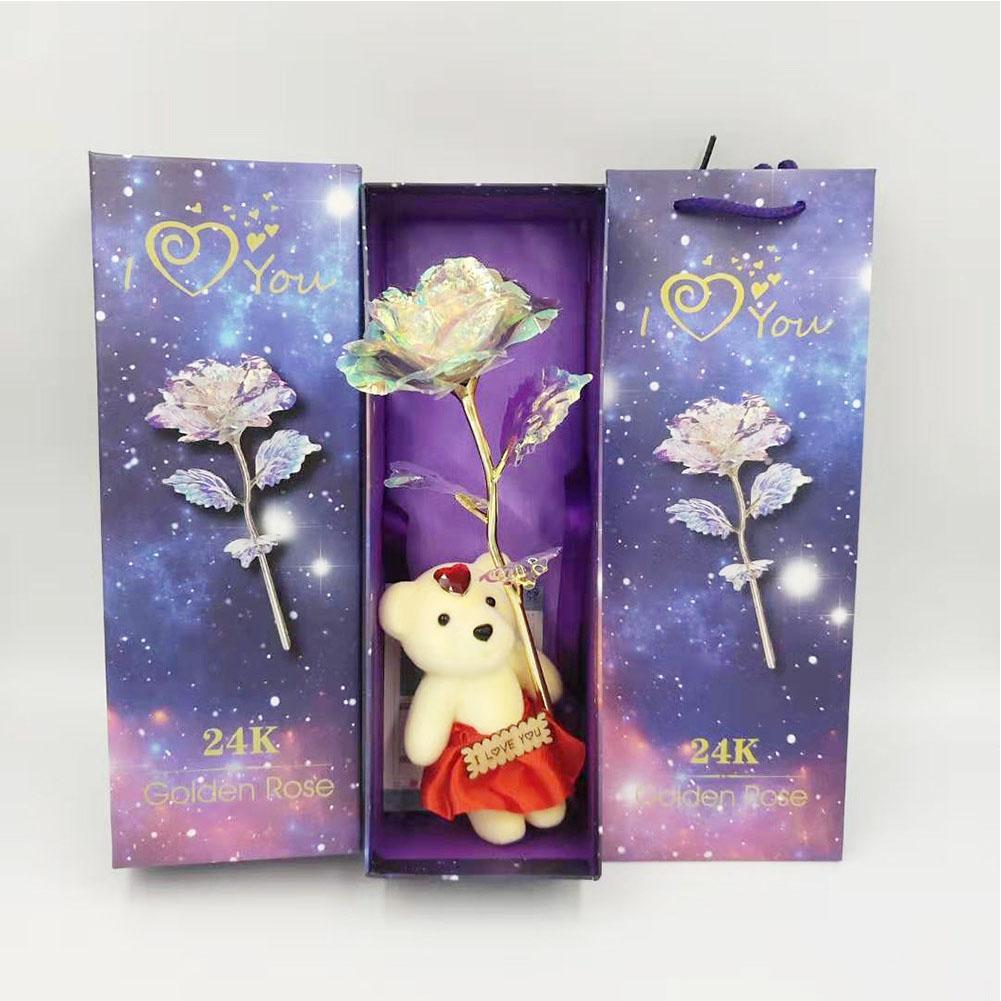 Galaxy Rose With Love Base Everlasting Crystal Mother's day Gift The Best Choice