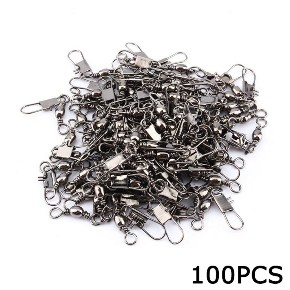 100pcs Angeln T/önnchenwirbel Mit Safety Snap-Anschluss Angeln Rollen Kugellager T/önnchenwirbel High Strength Angelzubeh/ör