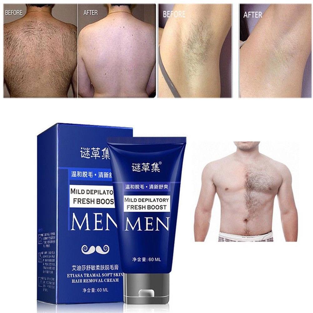 60ml Men Permanent Hair Removal Cream for Facial Pubic Beard Depilatory