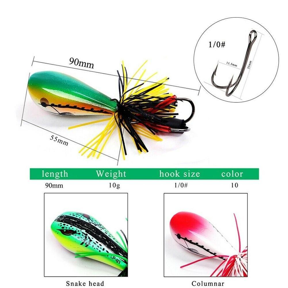 Jumping Frog Lure Topwater Lure 90mm 10g Double Strong Jump Action N2F5 Hoo Q3R8