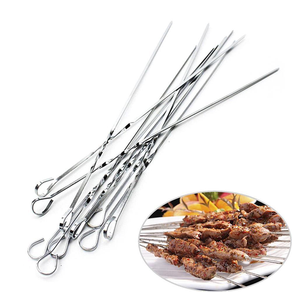 10 STÜCKE Gelb Edelstahl BBQ Spieße Zinken Mais Auf Cob Halter Grill C7G6